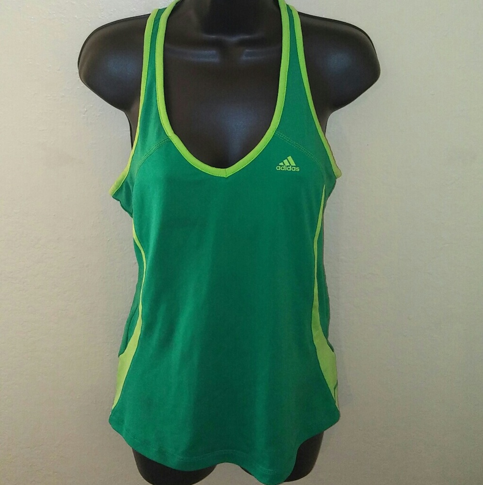 Adidas yoga workout tank top green size Med